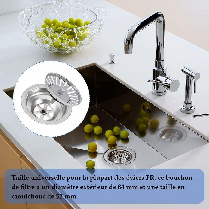 2 miếng nút chai Bồn rửa nhà bếp Bộ lọc bằng thép không gỉ Bồn rửa nhà bếp Ø 84 mm Crepine Cuisine Grille bồn rửa bằng thép không gỉ cho nhà bếp và phòng tắm