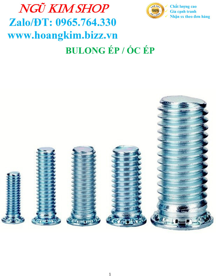 BULONG ÉP _ ỐC ÉP _ PEM M3, M4, M5, M6, M8