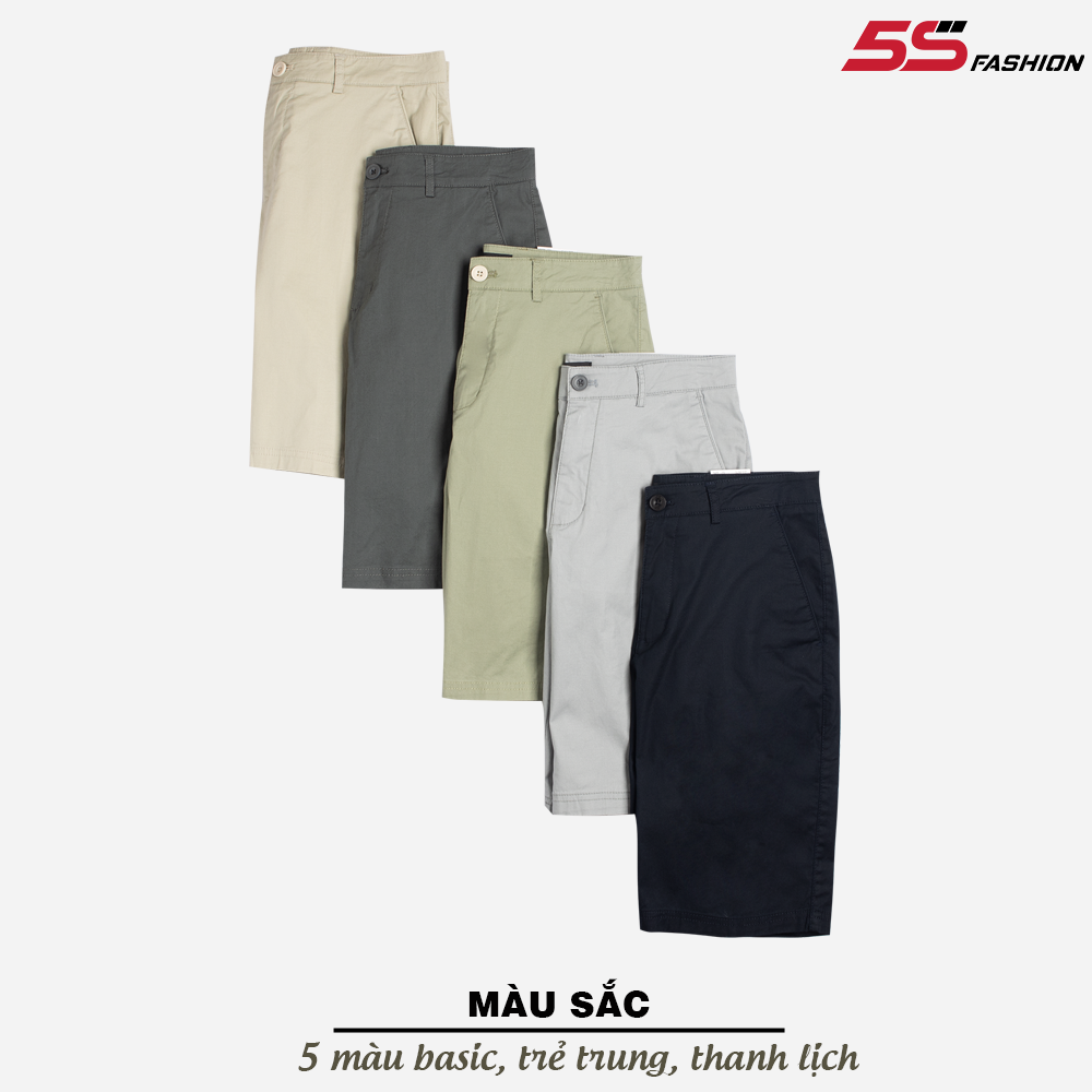 Quần Short Nam Kaki 5S (4 màu), Vải Modal Có Độ Bền Cao Không Bai Xù, Kiểu Dáng Basic Thiết Kế Cạp Cúc Trẻ Trung