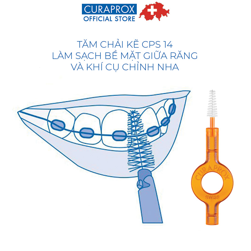 Tăm chải kẽ răng niềng Curaprox CPS Ortho có hộp (màu ngẫu nhiên)