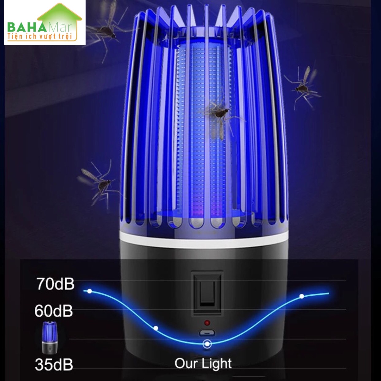 ĐÈN DIỆT MUỖI - DIỆT CÔN TRÙNG ĐA CHỨC NĂNG SẠC ĐIỆN "BAHAMAR" diệt muỗi bằng ánh sáng xanh thu hút muỗi bay vào và tiêu diệt , ngăn ngừa bệnh dịch do muỗi và côn trùng