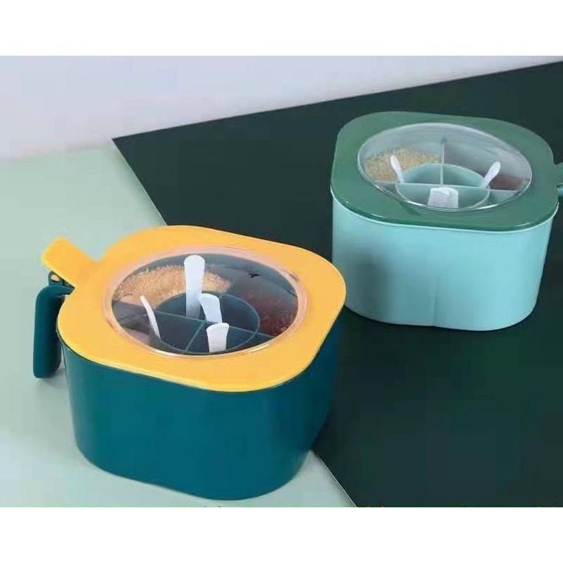 Hộp gia vị 4 ngăn tiện ích