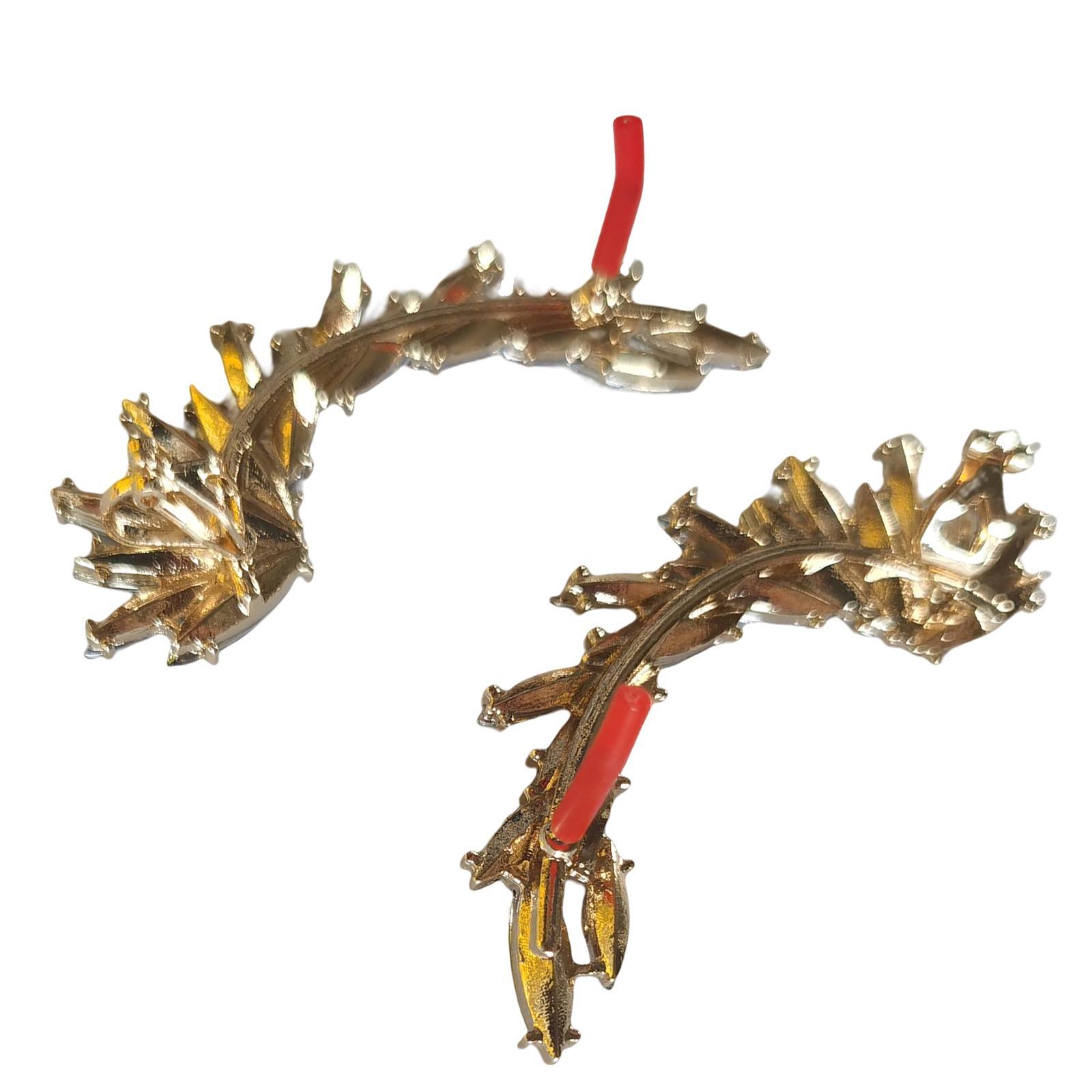 Ladies Leaves Earrings Diamante Rhinestone Ear  Crawler Jewelry Golden