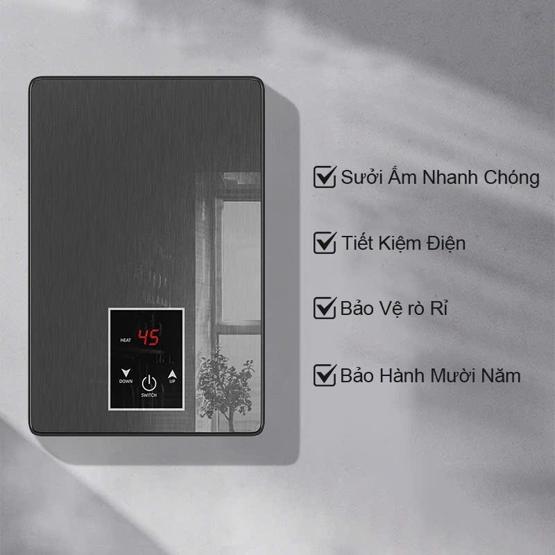 Máy nước nóng trực tiếp có cài đặt nhiệt độ, làm nóng tức thì, hàng thái lan siêu bền(TẶNG ÁT CHỐNG GIẬT)