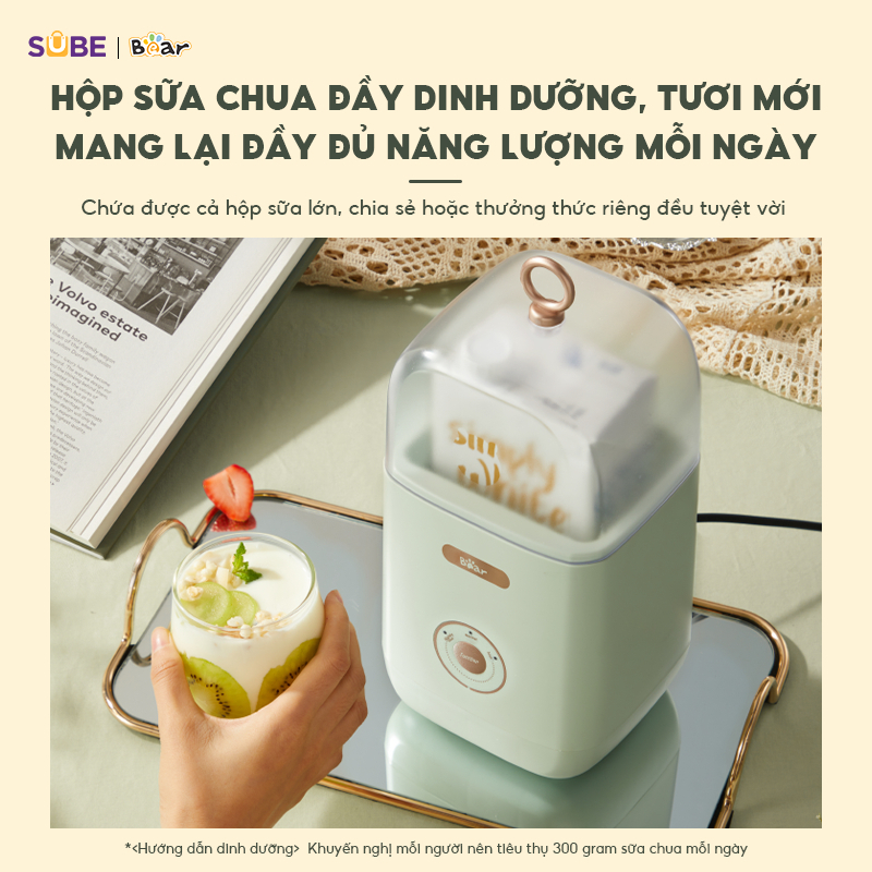 Máy Làm Sữa Chua Bear SB-SC12C - Dung tích 1L, Lên men tự động 3 mức độ - Hàng chính hãng