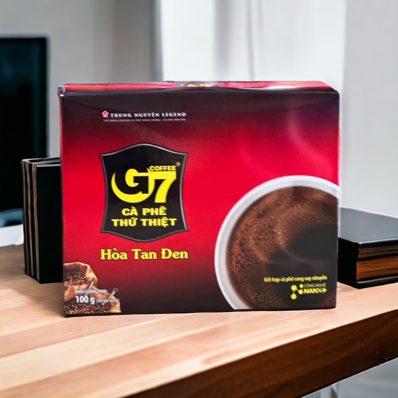 G7 - Hộp 50 Gói Cà phê hòa tan ĐEN Trung Nguyên - Cà phê hòa tan đen nguyên chất( Không Đường Không Sữa)