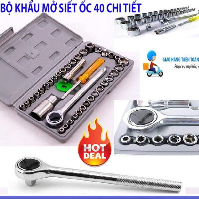 Bộ Sửa Chữa Đa Năng 40 Chi tiết, Bộ Khẩu Mở Siết Ốc Đa Năng