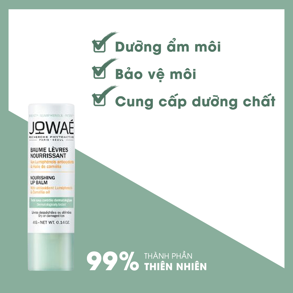 Son dưỡng môi tự nhiên dưỡng ẩm cung cấp dưỡng chất JOWAE Mỹ phẩm thiên nhiên từ Pháp