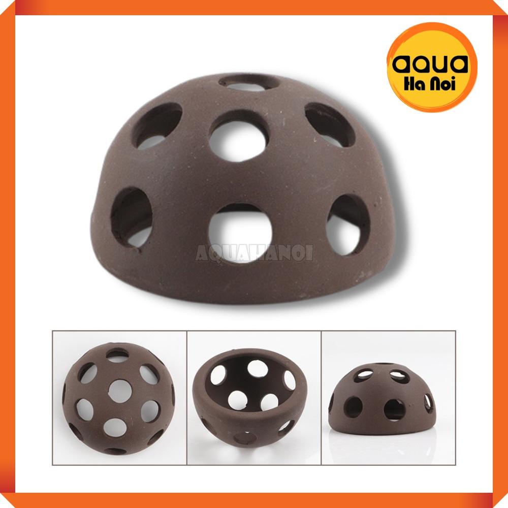 Đồ chơi tép cảnh bằng gốm - Bán cầu có lỗ - 6*5*3.7 cm - Trang trí hồ cá tép cảnh, giúp tép trú ẩn xả stress