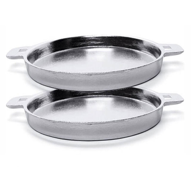 Bộ 2 Chảo Gang Làm Bánh Xèo Quảng, Chiên Trứng, Bánh Rán Chống Bể