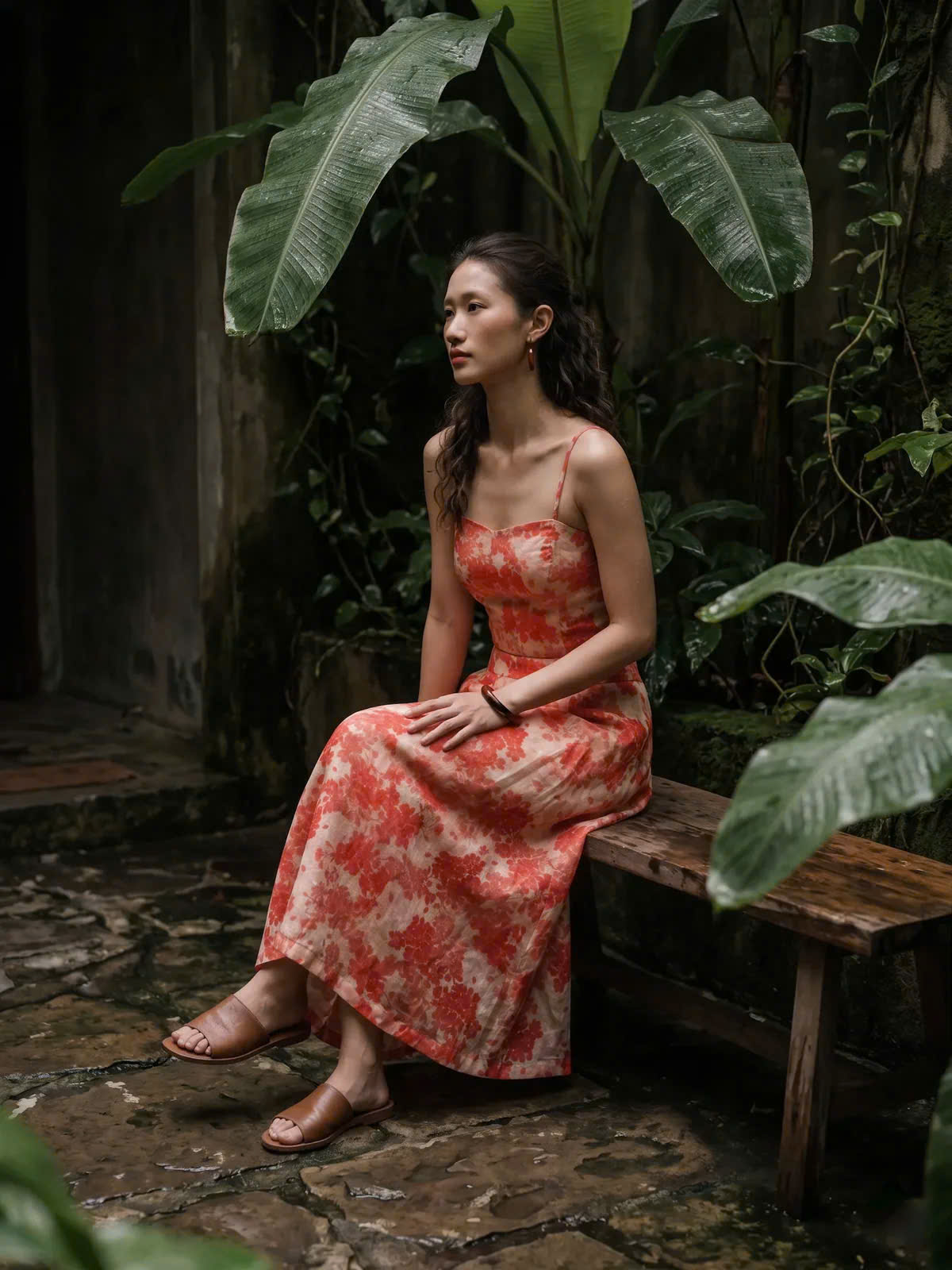 Áo Croptop Hai Dây Hoa Ramie Thanh Minh Top208 Thời trang Hity
