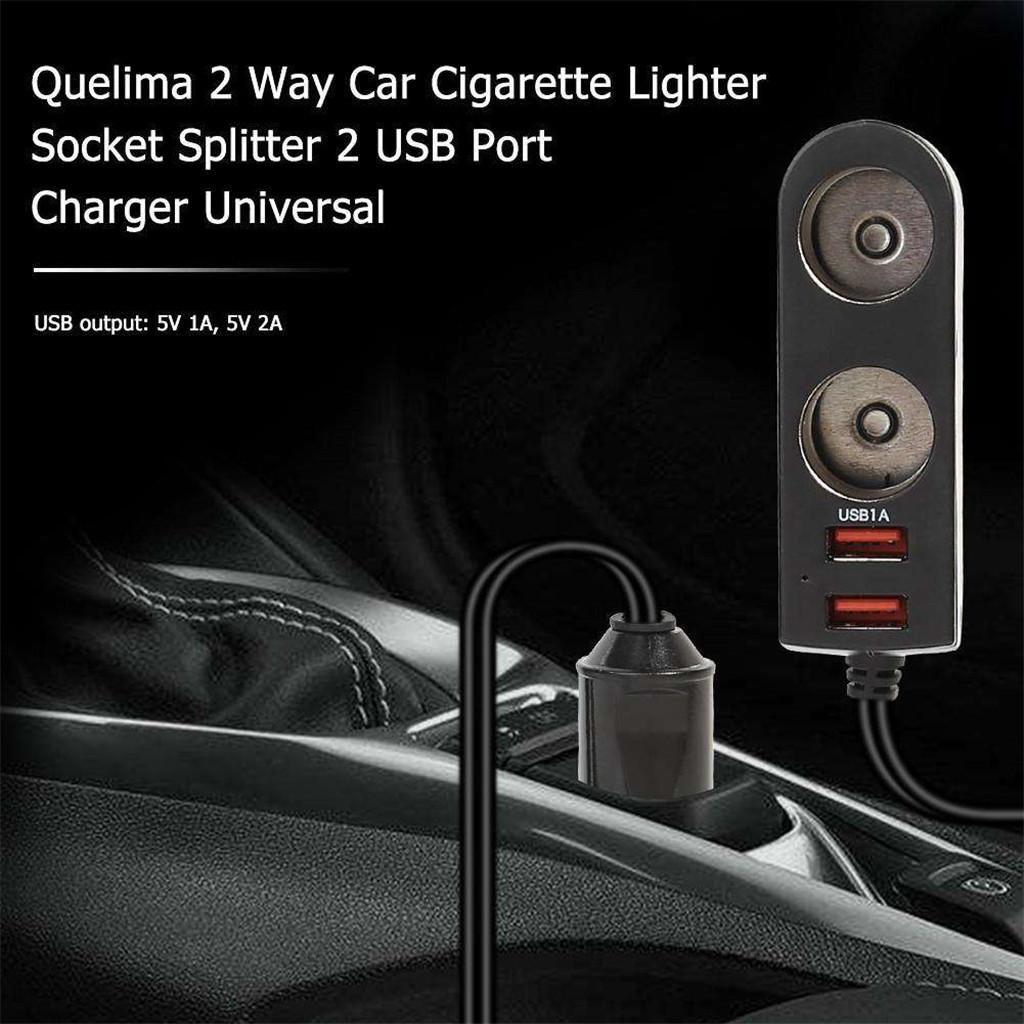 Car Cigarette Lighter Socket Splitter Dual USB Charger Power Adapter Outlet