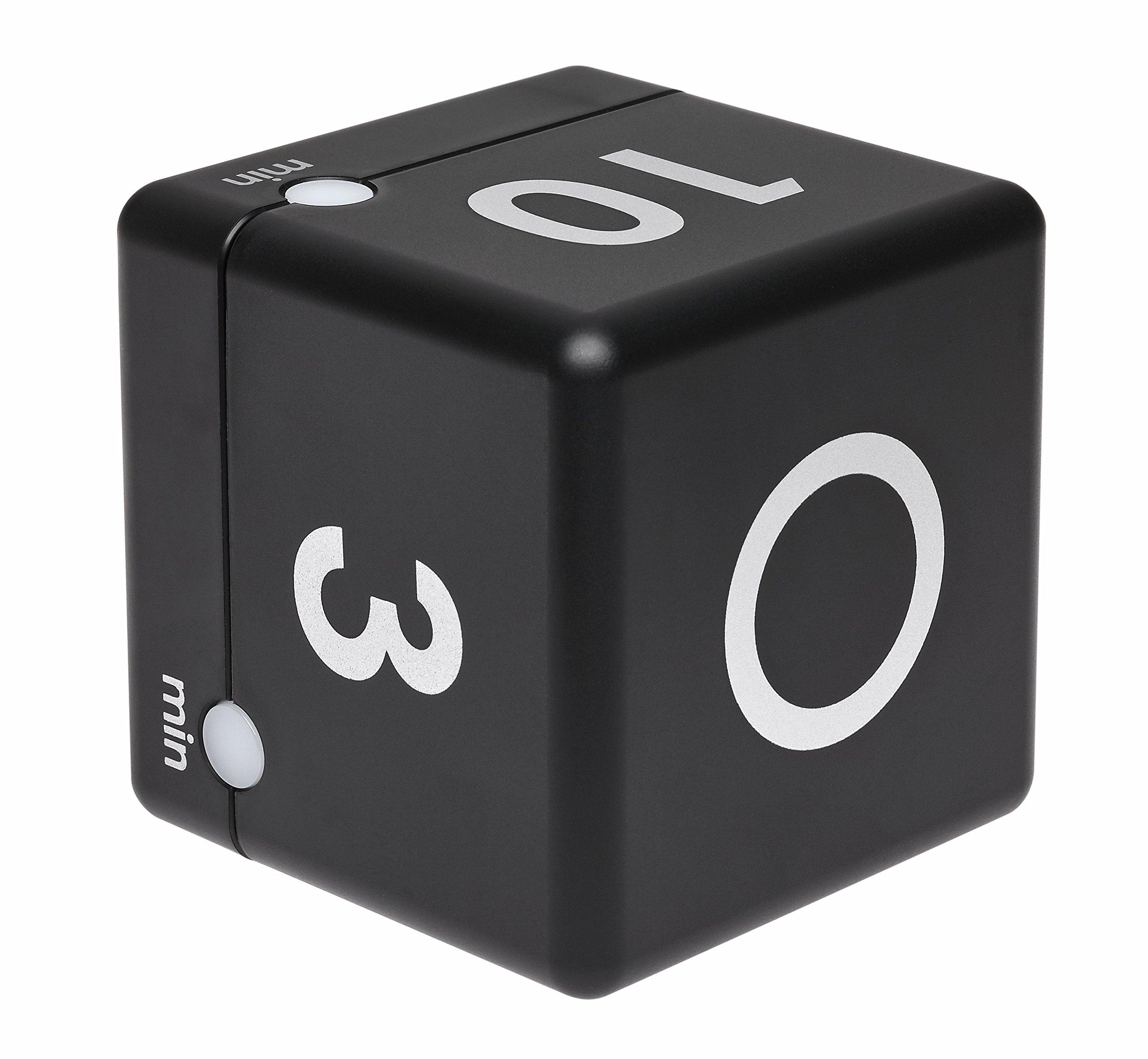 Đồng hồ bấm giờ khối kỹ thuật số, Cube thời gian, Đồng hồ bấm giờ, với 4 lần tiến độ cố định: 1-3-5-10 phút, Đen