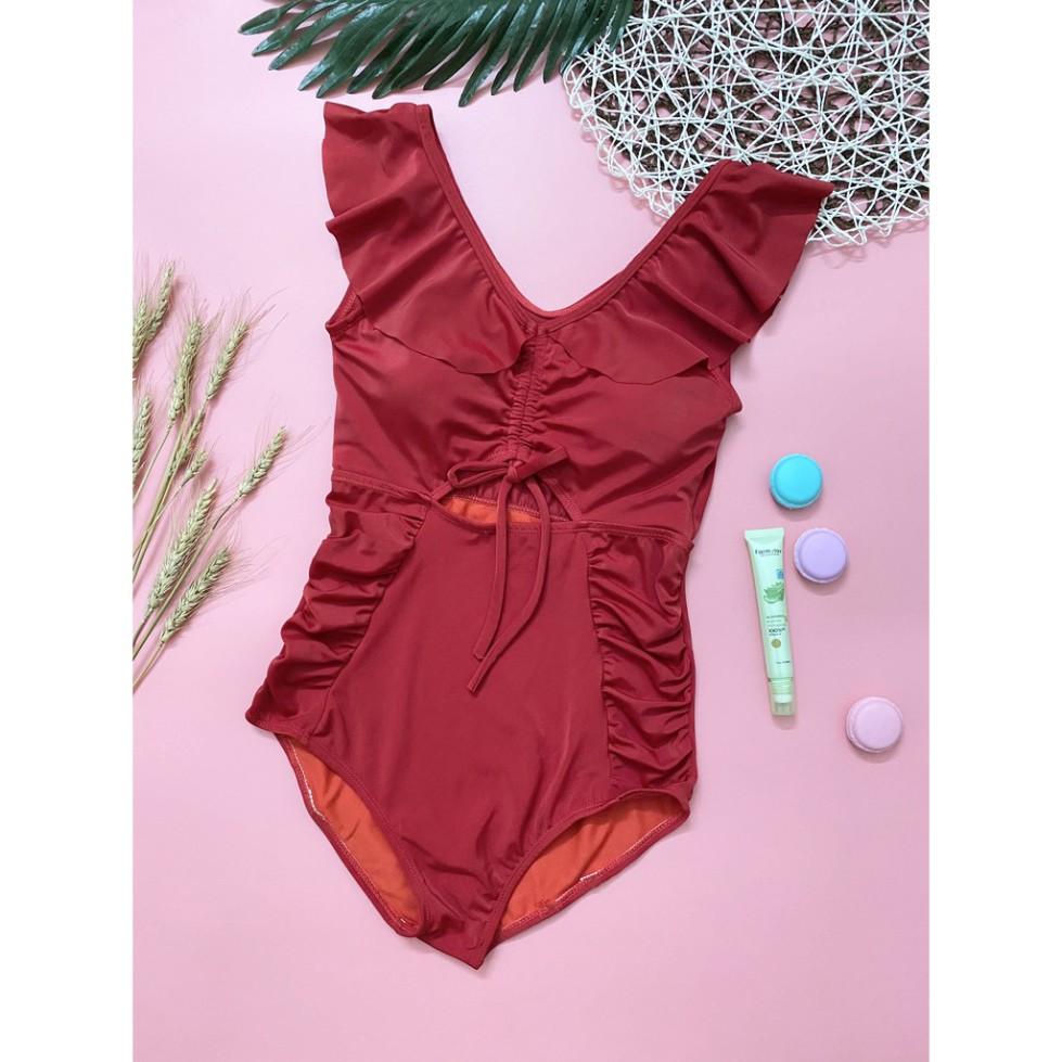 Bikini đồ bơi liền thân canh tiên nữ tính chất thun lạnh co dãn mặc đi biển đi bơi