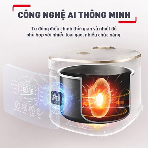 Nồi cơm điện tử Tefal Rice Mate Mini 0.7 lít RK515168 - Hàng chính hãng