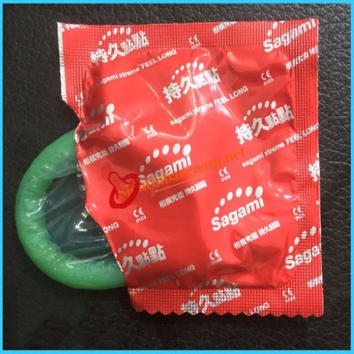 Bao Gai Kéo Dài Thời Gian Sagami Feel Long Nhật Bản - Không Mùi Cao Su - Chống Xuất Tinh Sớm - Tặng Kèm Gel Jex - Che Tên Sản Phẩm