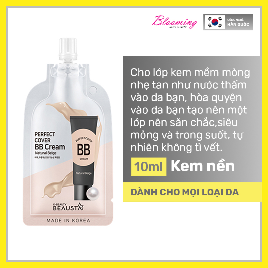 Kem nền trang điểm Beausta Perfect Cover BB Cream màu tự nhiên Natural Beige 10ml