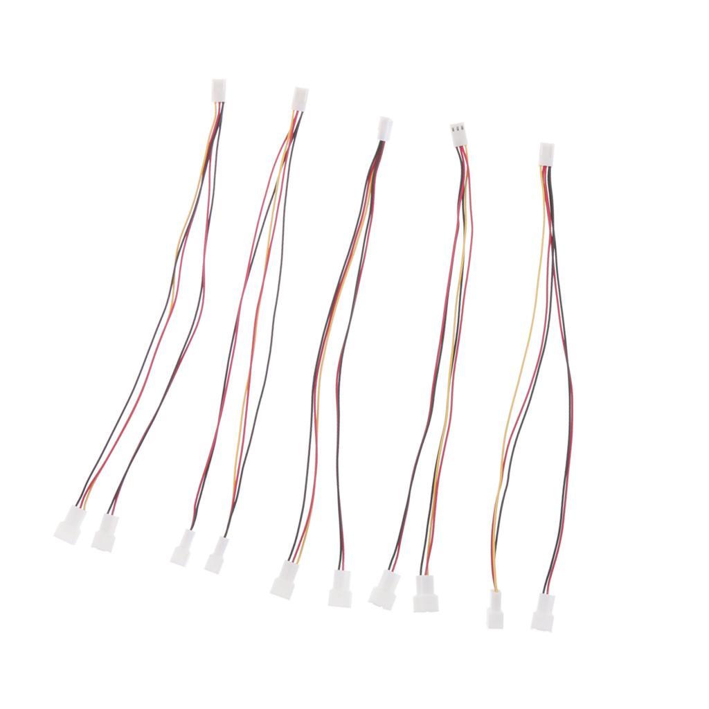 5x 3pin Female to 2x 3pin Male PC Case Fan Y Splitter Power Cable Connector