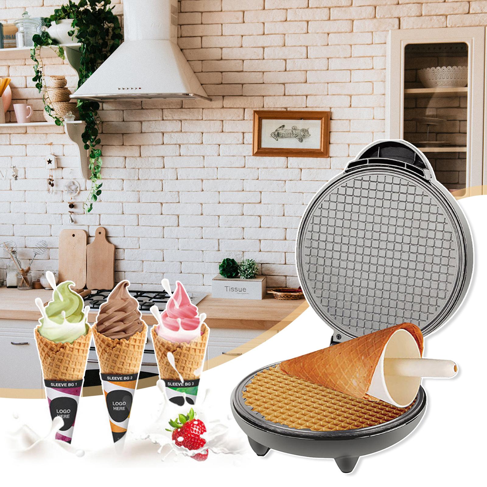 Máy Làm Kem Và Khuôn Bánh Quế Không Dính Bằng Điện 1200W