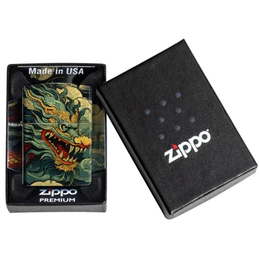 Bật lửa Zippo Dragon Fusion - Thiết Kế Rồng Vàng In Tràn Viền 540 Fusion Chính Hãng Mỹ, Vỏ Đồng Thau Tumbled Brass Cao Cấp