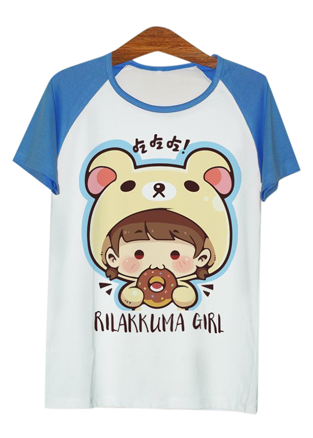 Áo thun tay màu Cô bé Rilakkuma ATCP165