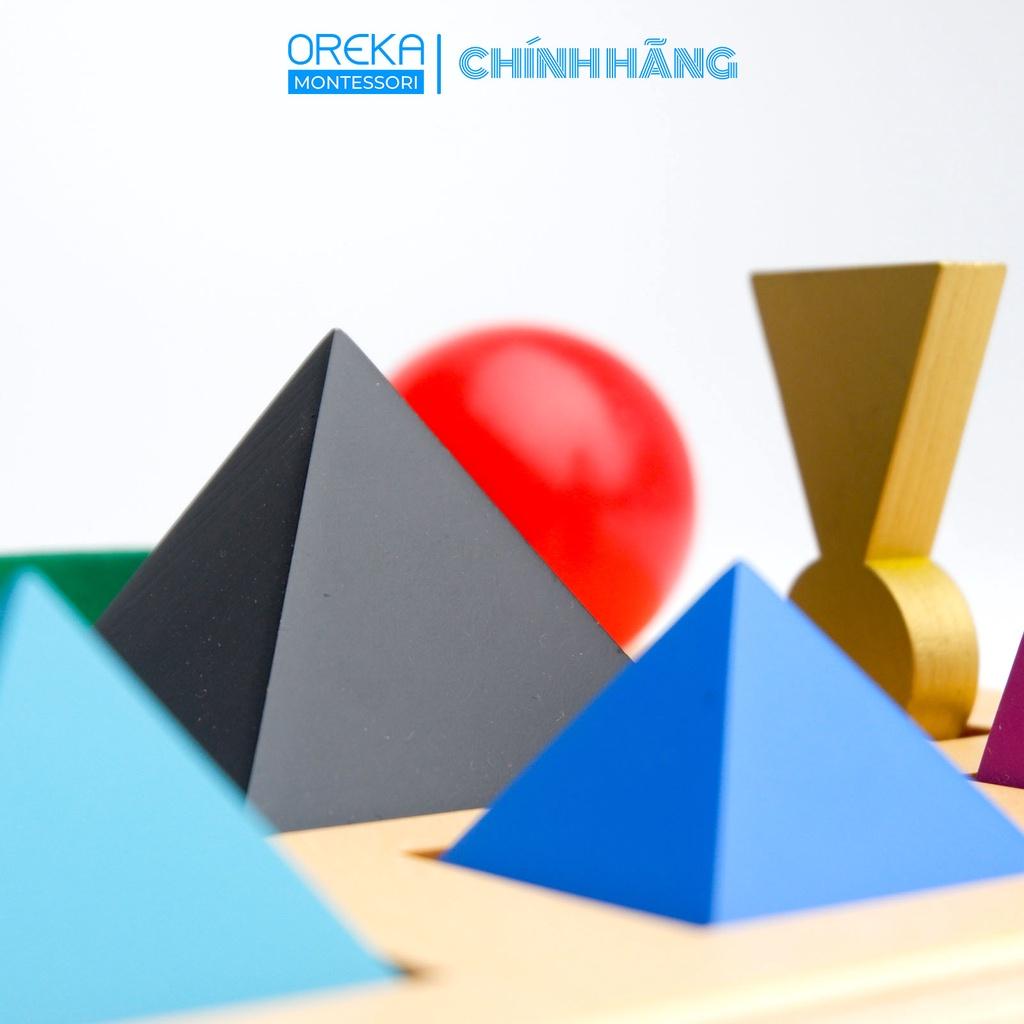 Đồ chơi trẻ em Oreka Montessori Hộp các ký hiệu Ngữ pháp: 10 Khối gỗ 3D và Khay - 0440120