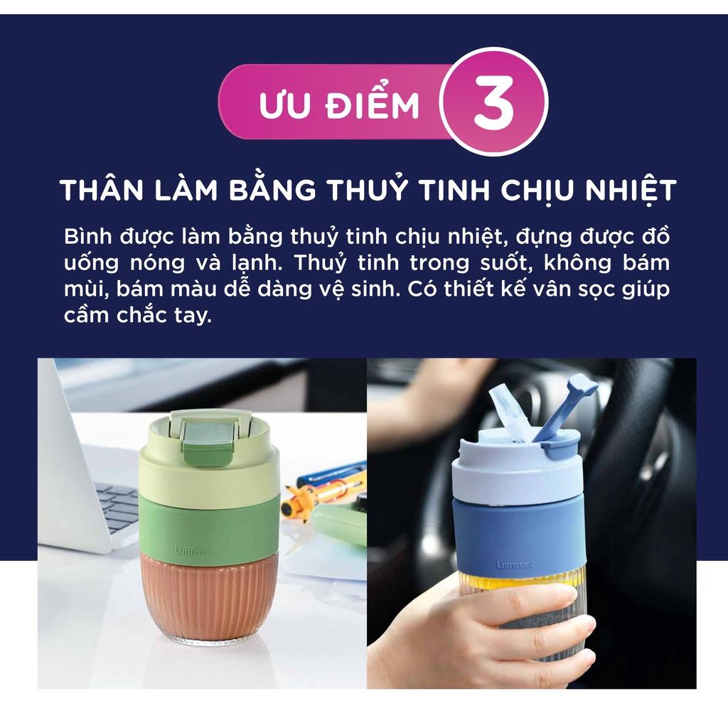 Ly Thủy Tinh Có Nắp Coffee Cup Luminarc Blue 500ML - V2209