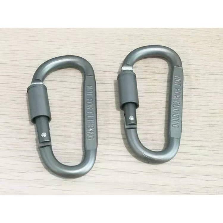 Móc Đa Năng Móc Khóa Nhôm Đi Phượt Carabiner Chữ D Khoá Xoay 8cm