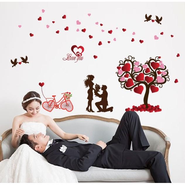 Decal trang trí tường - Cây Tình Yêu 02