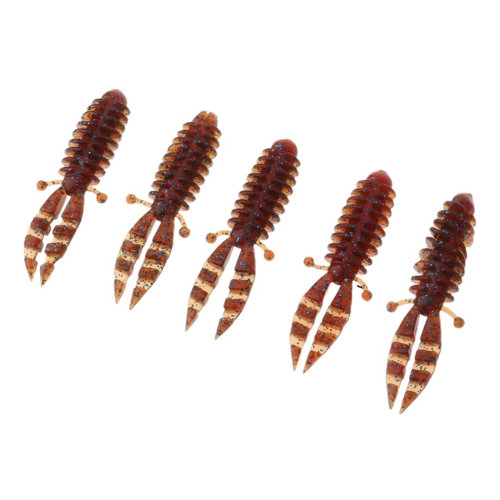 5 Pieces Bionic Soft Bubble Shrimp Artificial Fishing Baits Set