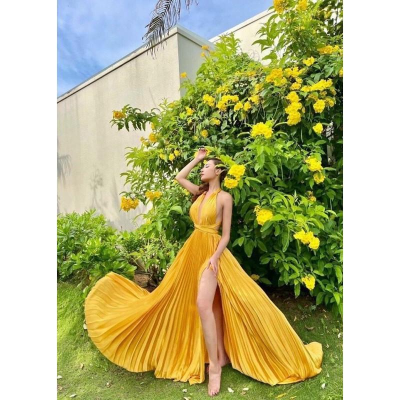 Đầm maxi dập ly