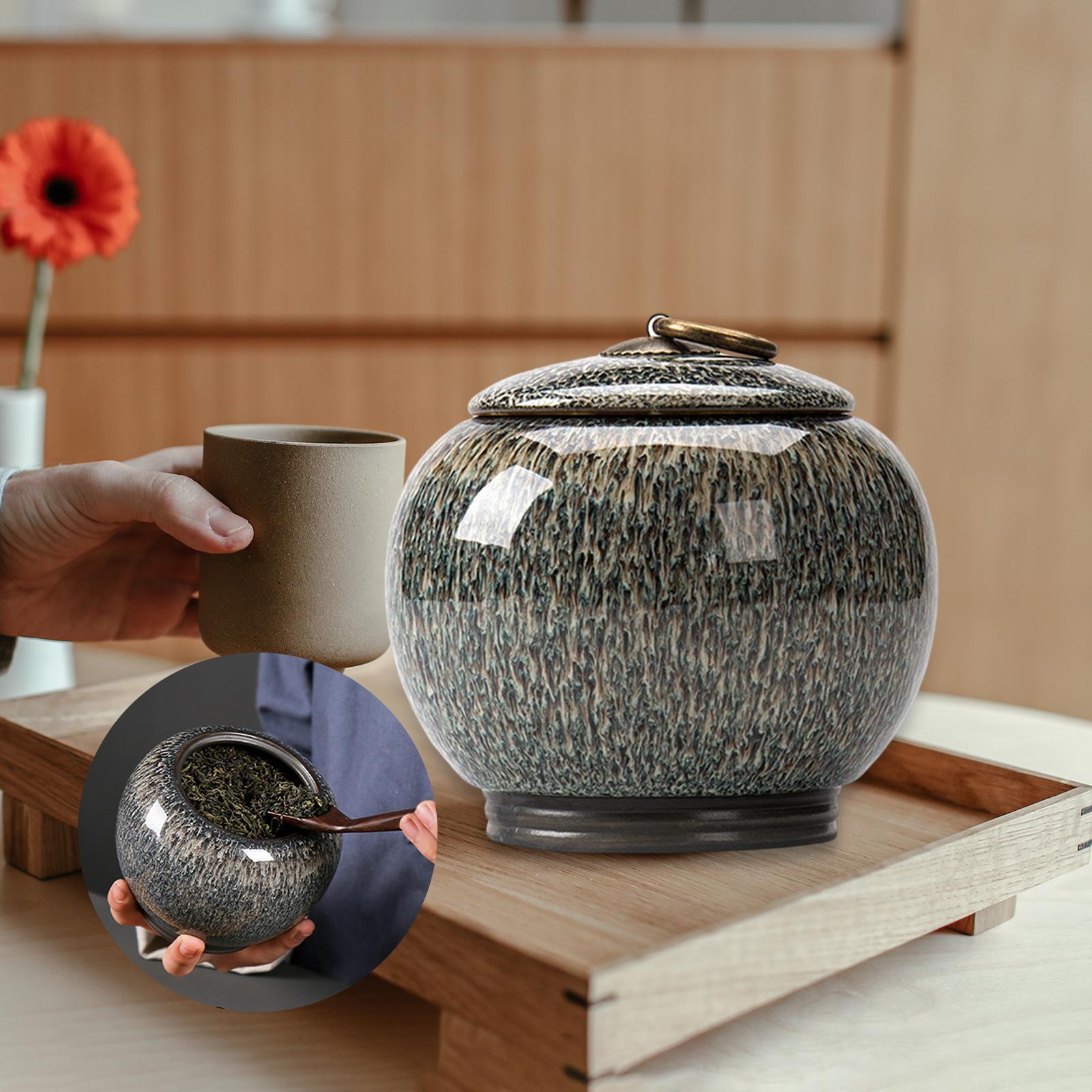 Ceramic Ginger Jar Caddy Bud Vase Food Storage Jar for Flour Sugar Rice