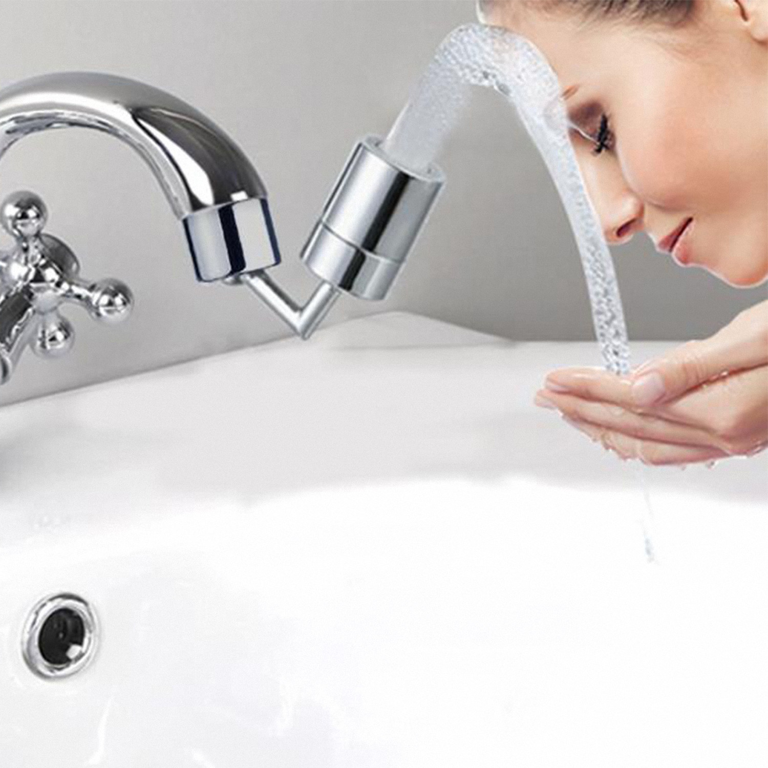 Phụ kiện đầu chuyển gắn vòi nước rửa mặt, vòi lavabo, vòi rửa bát 2 chế độ điều chỉnh nước Sen và dòng, tăng áp, xoay 360 độ, 720 độ, tiết kiệm nước, chất liệu đồng thau mạ 9 lớp – Dan House 3011