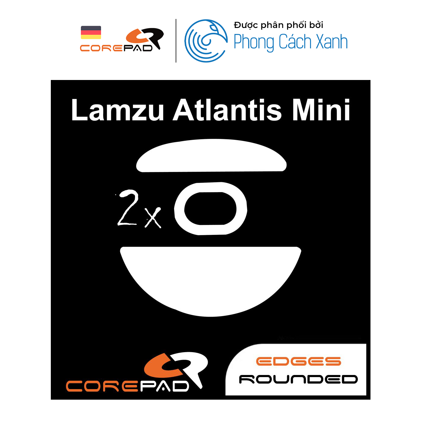 Feet chuột PTFE Corepad Skatez Lamzu Atlantis Mini Wireless (2 bộ) - Hàng Chính Hãng