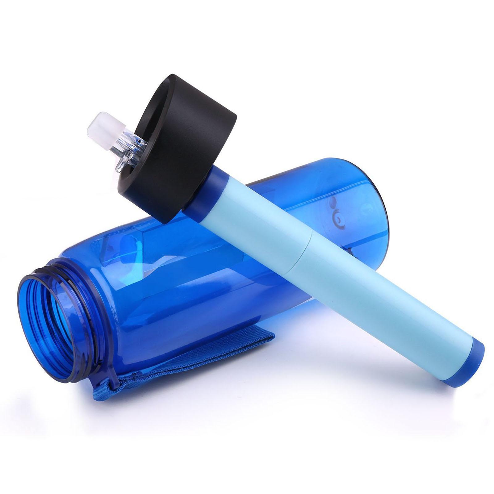 2x4Stage Travel Water Filter Bottle Straw Purifier Camping Emergency Survival