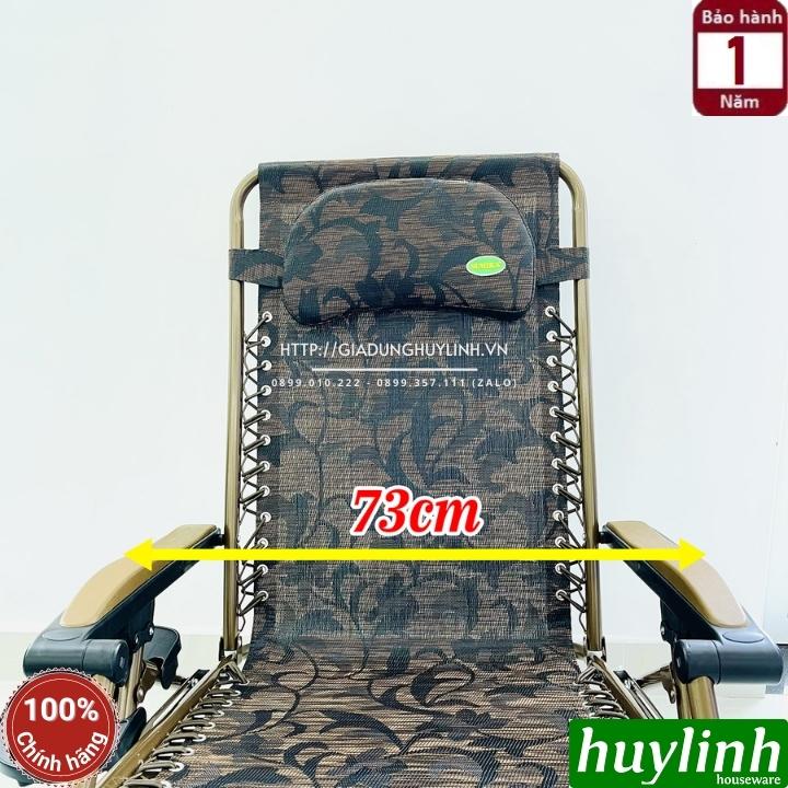 Ghế xếp gấp thư giãn Sumika 639 - Rộng 73cm - Tải trọng 200kg - Tặng khay để ly - Hàng chính hãng