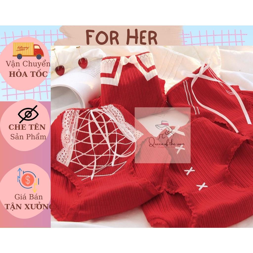 Quần lót nữ cotton kháng khuẩn màu đỏ size M