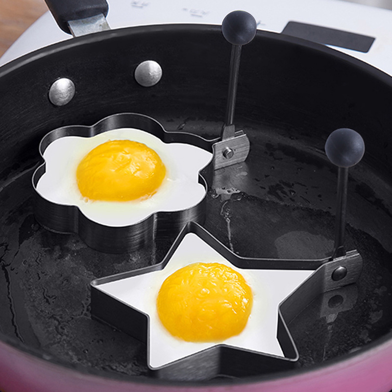 [Bộ 5 Khuôn + Muỗng Lọc Trứng) Khuôn Tạo Hình Trứng Bằng Inox Sáng Tạo, Giúp Bữa Ăn Ngon Và Đẹp Mắt Hơn
