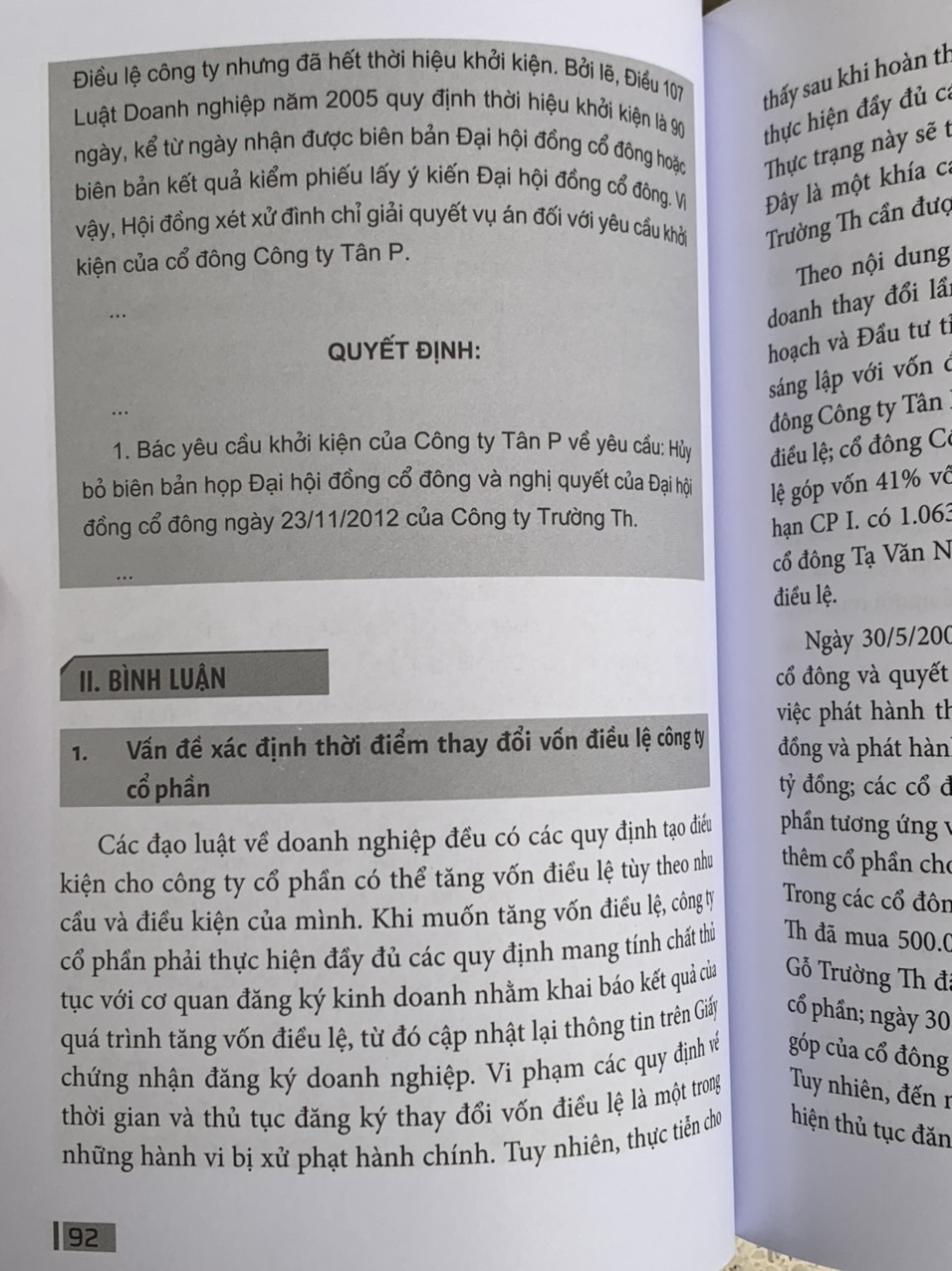 Bình Luận Án Các Tranh Chấp Điển Hình Trong Quản Trị Công Ty