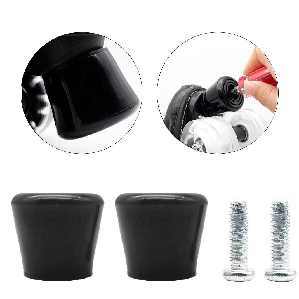 2x Inline Skates Roller Brakes Block Non-Slip Safety Stopper Black