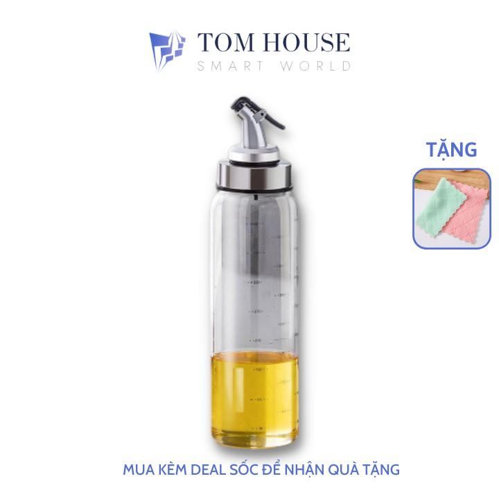 Chai Dầu, Lọ, Bình Đựng Dầu Ăn Gia Vị Thủy Tinh Cao Cấp, Miệng Vòi Nhỏ Giọt 300ML 500ML