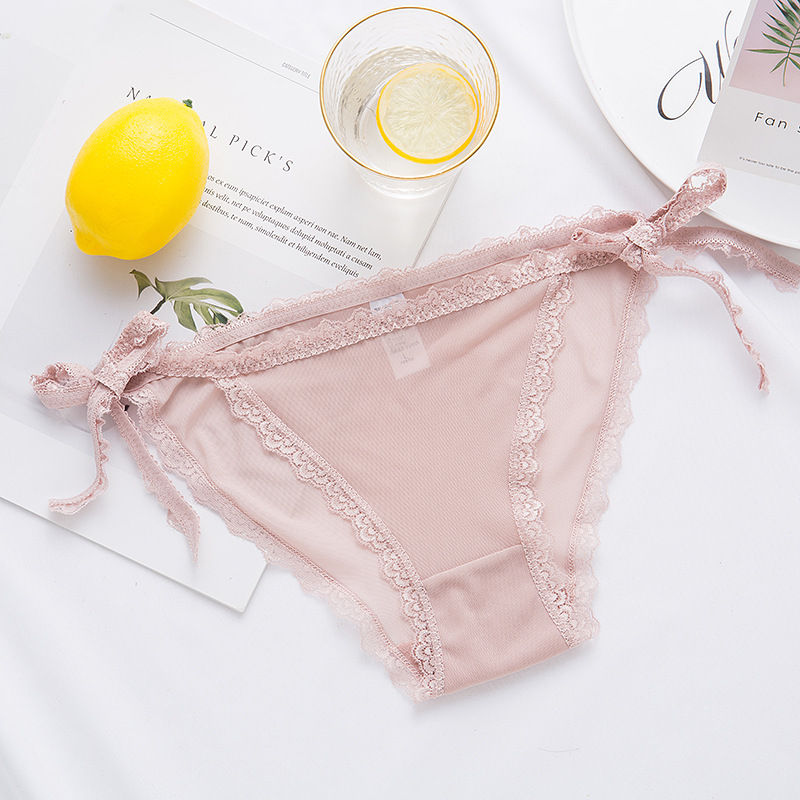 Set 5 quần lót nữ thắt dây lưng viền ren sexy kháng khuẩn QLN63