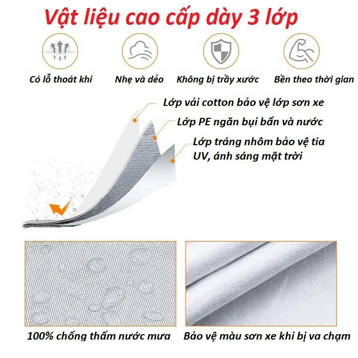 BẠT PHỦ Ô TÔ DÀY 3 LỚP CHỐNG NÓNG, CHÁY, TIA UV, TRẦY XƯỚC, CHO XE BÁN TẢI FORD RANGER, Mazda , D-MAX, NAVARA, MITSU