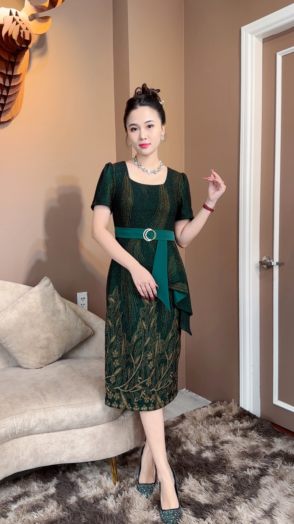 Đầm Trung Niên [ Linh Trà ] (VIP 32) Trẻ Trung Thiết Kế Trang Nhã Thanh Lịch Bigsize Đi Làm Đi Tiệc Cho Bà Cho Mẹ U50