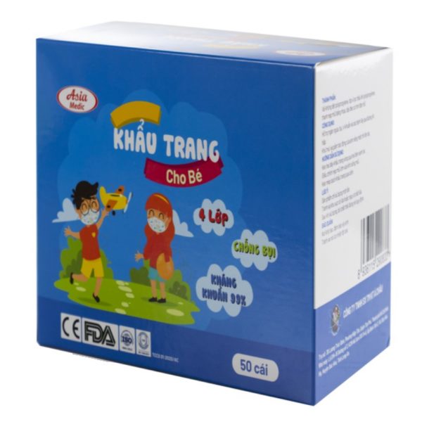 ASIA Medic Khẩu Trang 4 Lớp Kháng Khuẩn 50 Cái