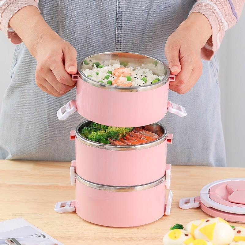 Cà Mèn, Hộp Đựng Cơm Lúa Mạch 4 Tầng Dung Tích 2.8l Siêu To