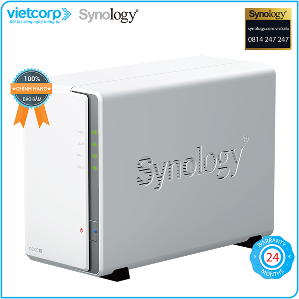 Thiết bị lưu trữ NAS Synology DS223J (Trắng) - Hàng Chính Hãng