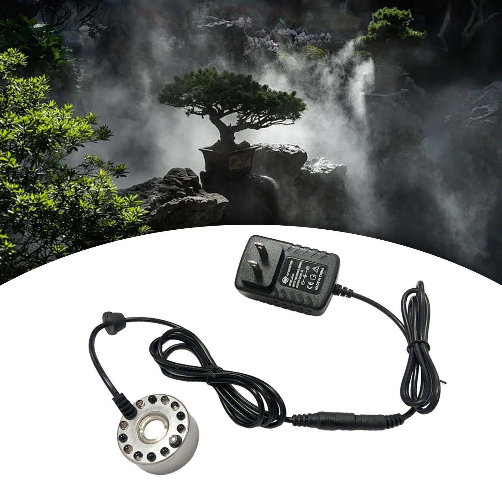 Pond Fog Machine Air Humidifier 12 LED Lights US Adapter Plug for Vase Basin