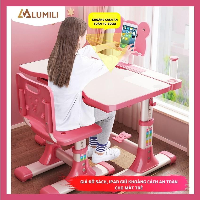 Bộ bàn học chống gù chống cận thông minh cho trẻ em A8 tăng chỉnh độ cao