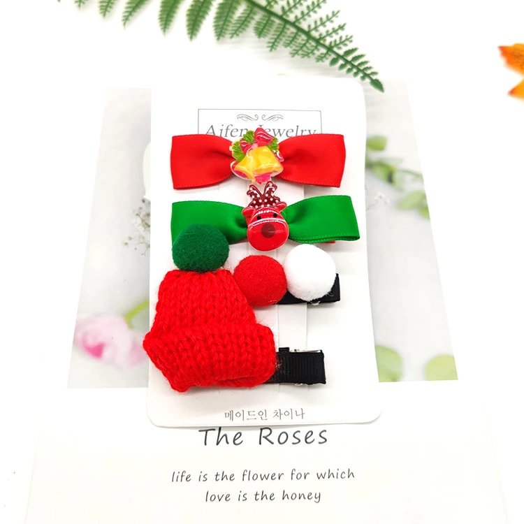 Set 4 Kẹp Tóc Mái Noel Dễ Thương Cho Bé Gái – Giao Ngẫu Nhiên